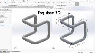 Solidworks tutoriel esquisse 3D [upl. by Tews931]