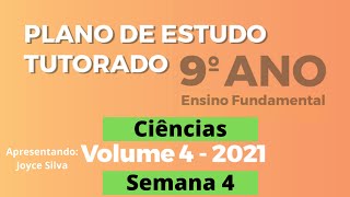 PET 4 Semana 4  2021  Nono Ano  9º ano  Ciências  Correção da semana 4 [upl. by Lust]