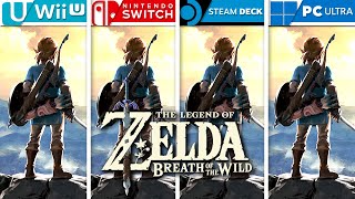 The Legend of Zelda Breath of the Wild  Wii U vs Switch vs Steam Deck vs PC Ultra Side by Side 4K [upl. by Oile]