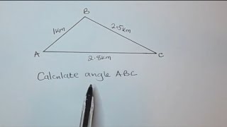 The Cosine rule finding an angle given three sides [upl. by Yanarp]