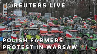 LIVE Polish farmers hold a protest in Warsaw  REUTERS [upl. by Yeldoow495]