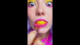 Perfect Lipstick Application with an Orange 🍊💄 makeup trick fun [upl. by Segalman]