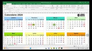 Calendário 2024 Excel [upl. by Zap]