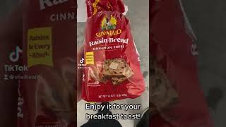 SunMaid Cinnamon Swirl Raisin Bread Cinnamon Raisin Bread shorts [upl. by Yot]