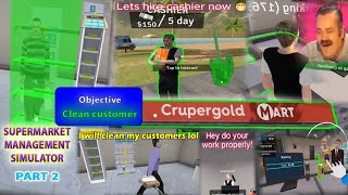 I hired a cashier for my supermarket and it went wrong 😱  Part 2  Supermarket Managemnt Simulator [upl. by Lesnah]