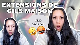 EXTENSIONS DE CILS MAISON  TRÈS GROS FAIL [upl. by Aihtnis455]