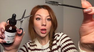 ASMR Your FAST Eyebrow AND Eyelash APPOINTMENT❗️🤪 plucking brushing trimming [upl. by Nickolaus326]