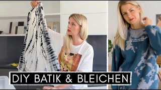 DIY Batik Shirts  3 Techniken Kleidung bleichen und färben  Bleach Tie Dye [upl. by Yelrah]