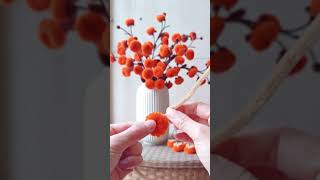 Handmade diy pipe cleaner persimmonhandmade gift flowerscraft decoration diy video [upl. by Acherman163]