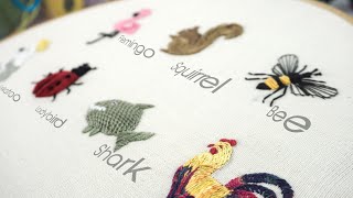 Hand Embroidery Arts for Animals Amazing Designs with Simple Stitches [upl. by Adah]