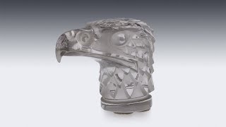 ANTIQUE 20thC FRENCH RENE LALIQUE TETE DAIGLE CAR MASCOT c 1930  PUSHKIN ANTIQUES [upl. by Mairim]