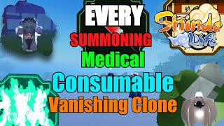 Every Summoning Clone and Medical in Shindo Life [upl. by Nyvets]