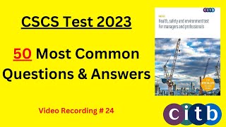 CSCS Test 2023  50 New QampA  CSCS Card UK 2023  CiTB Test 2023  CSCS Test Preparation 2023 [upl. by Ahsikrats]