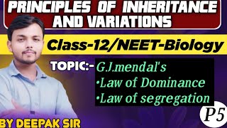 Principles of inheritance and variations Part 5Mendels laws of inheritance class12 neet [upl. by Noella53]