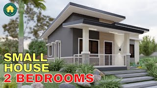 SIMPLE HOUSE DESIGN 75mX75m  BUNGALOW WITH 2 BEDROOMS [upl. by Snow]