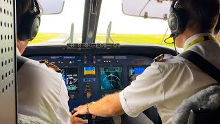 COCKPIT VIEW Aurigny Dornier 228200NG Takeoff Alderney airport ACI [upl. by Hadwyn]