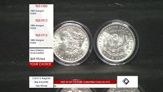 1883 1884 and 1885 Morgan Silver Dollar  New Orleans Mint  Uncirculated [upl. by Pardoes]