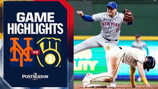 Mets vs Brewers NLWC Game 1 Highlights 10124  MLB Highlights [upl. by Aloin]