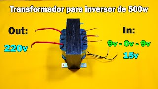 Como fabricar un trasformador para inversor de 12v a 220v110v AC  500w [upl. by Eiclud]