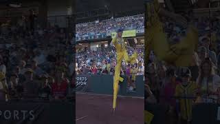 Walk a Mile in Stiltss Stilts sports baseball mlb funny pranks fun bananas [upl. by Nnaillek]