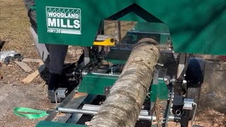 Milling a Birch Log On My Woodland Mills HM126 Portable Sawmill [upl. by Adlesirhc170]