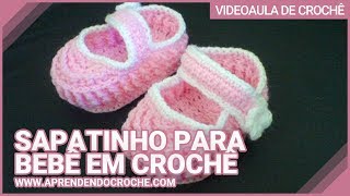 Sapatinho para Bebê em Croche Ingrid  2º Parte  Aprendendo Crochê [upl. by Nawd]