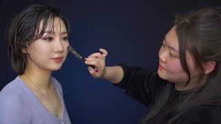 ASMR 메이크업 전문가의 센언니 메이크업 리얼 사운드 ASMR💄  Feat 조용한 볼터치 [upl. by Cody515]