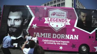 Jamie Dornan  Translink Metro Legends Bus Revealed [upl. by Celle]