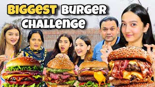 Eating Biggest Burger Challenge 😱 Winner ko Milla dream Gift 😍 Rabia Faisal  Sistrology [upl. by Juan]