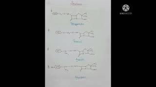 Structure of Benzylpenicillin ampicillin amoxicillin  penicillin V [upl. by Bowra]