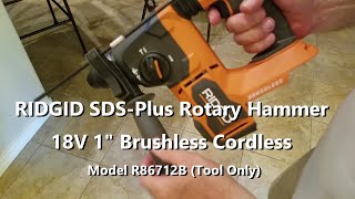 Ridgid SDS Rotary Hammer Drill Model R86712B [upl. by Adnahsed998]