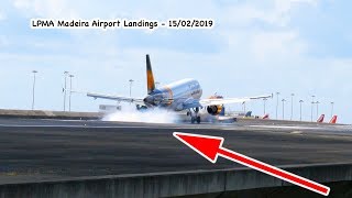 Madeira Airport Landings LPMA 15 February 2019 in 4K [upl. by Neerroc]