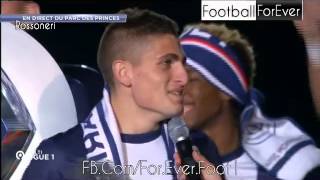 Verratti parla in francese festa scudetto PSG 1752014 [upl. by Rocca]