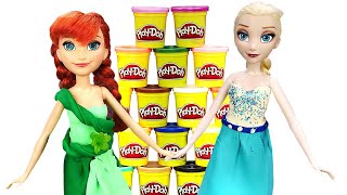 Spielspaß mit Elsa und Anna Wir machen für die Puppen Kleider aus Knete Valerias Play Doh Atelier [upl. by Erlandson]