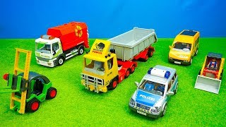 Polizei amp Krankenwagen Müllauto amp Schulbus Bagger amp Laster Spiel amp Spaß mit Playmobil [upl. by Irap]