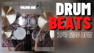 74 Drums Only Backing Tracks 200 bpm [upl. by Eerolam]