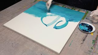 abstrakte Acrylmalerei  mit dem Rakel einen abstrakten Rosengarten malen  Tutorial Rakeltechnik [upl. by Selohcin]