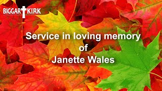 151124 Funeral Service for Janette Wales [upl. by Annaesor]