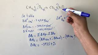 Calculo de entalpia de combustión o reacción del metano [upl. by Demmahom]