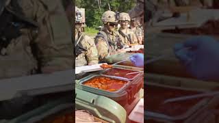 US Military Prepares and Serves Food Amidst the Harsh Environment of Combat Training shorts [upl. by Bigod]