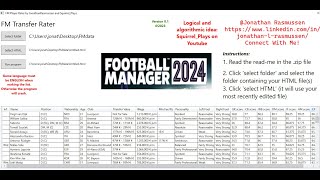 FM24  C app to sign players  Datadriven C player recruitment program squirrelplaysfof4318 [upl. by Austine]