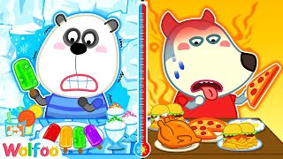 Hot vs Cold Food Challenge  Wolfoo Yes Yes Stay Healthy with Healthy Food  Wolfoo Cartoon Family [upl. by Dorison]