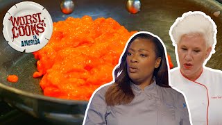 MostUpsetting Cooking Moments from Worst Cooks S27 Premiere  Worst Cooks in America  Food Network [upl. by Udele]