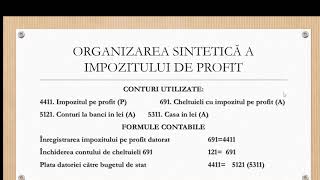 CONTABILITATEA IMPOZITULUI PE PROFIT [upl. by Harmon]