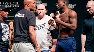 Anderson Silva vs Derek Brunson UFC 208 Staredown [upl. by Dnomse]