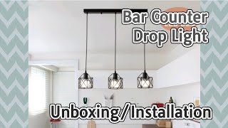 Bar counter Drop lightHang lightPendant LightsLiving Room UnboxingInstallation [upl. by Ateekal100]