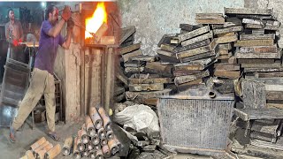 The Process of Old Radiator Recycling And Manufacturing Process Brass Rad Brass Casting Process [upl. by Shanks]