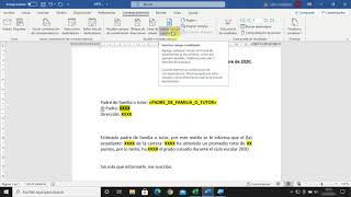 Combinación por correspondencia Word  Excel [upl. by Ettelrac]