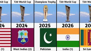 Host Nations for Mens ICC Events 2023 to 2031  Cricket World Cup T20 World Cup Champions Trophy [upl. by Antonio377]