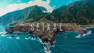 Drone Flight Above the Black Sand Beach and Natural Pools of Seixal Madeira Island Portugal 4K [upl. by Meldon499]